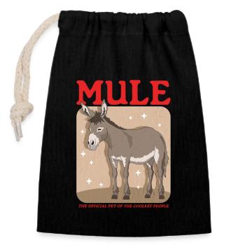 Maultier Mulis Maulesel Muli Maultiere Geschenk - Verschließbarer Geschenkbeutel aus Baumwolle (14x20cm) - Schwarz - Vorne