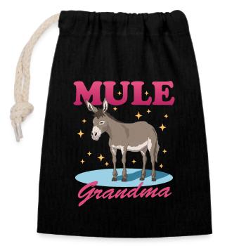 Mule Grandma Mule Muli Mule Gift - Closable cotton gift bag (14x20cm) - black - Front