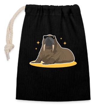 Walrus Walrus Gift - Closable cotton gift bag (14x20cm) - black - Front