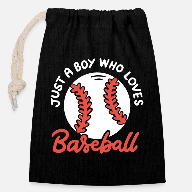 Baseball-Liebhaber Baseball-Spieler - Verschließbarer Geschenkbeutel aus Baumwolle (14x20cm) - Schwarz