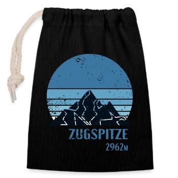 Height Zugspitze Design - Closable cotton gift bag (14x20cm) - black - Front