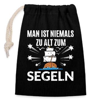 Segeln Segler - Verschließbarer Geschenkbeutel aus Baumwolle (14x20cm) - Schwarz - Vorne