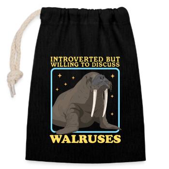 Walrus Walrus Gift - Closable cotton gift bag (14x20cm) - black - Front