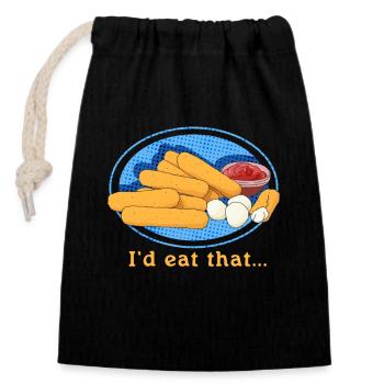 Mozzarella Sticks Käseliebhaber Geschenk - Verschließbarer Geschenkbeutel aus Baumwolle (14x20cm) - Schwarz - Vorne
