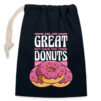 Bauchmuskeln sind großartig, aber ich habe Donuts Donuts probiert - Verschließbarer Geschenkbeutel aus Baumwolle (14x20cm) - Navy - Vorne