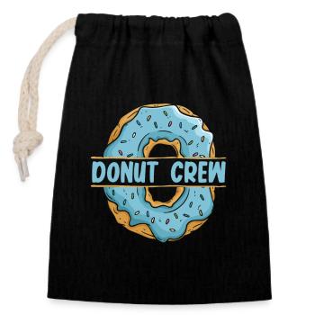 Donut Crew Donut glasiert Maker Liebhaber Donut - Verschließbarer Geschenkbeutel aus Baumwolle (14x20cm) - Schwarz - Vorne