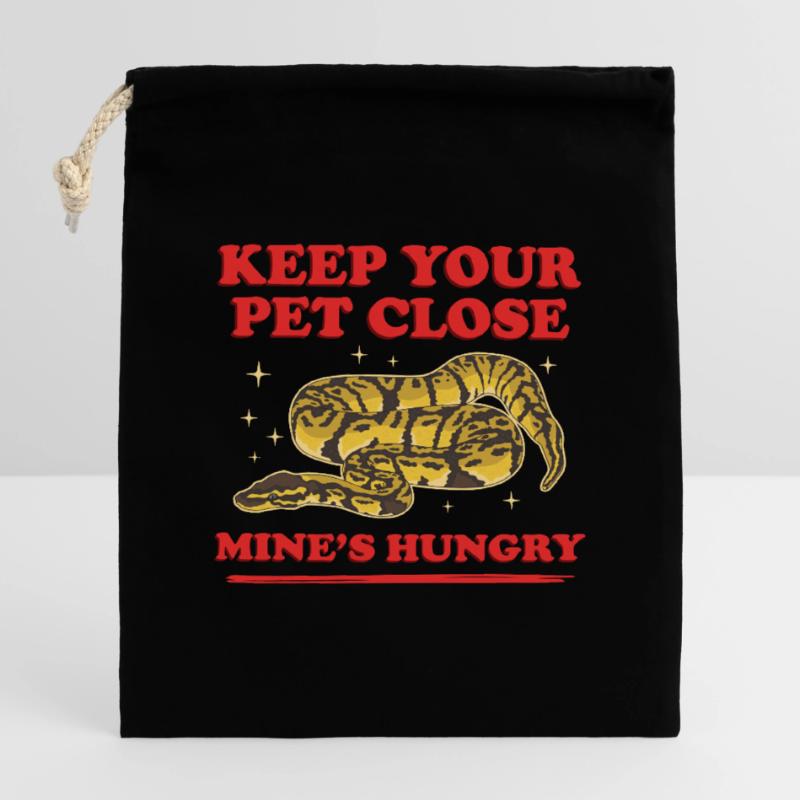 Roi Python Serpent Python Cadeau Sac cadeau en coton avec cordon (14 x 20 cm)