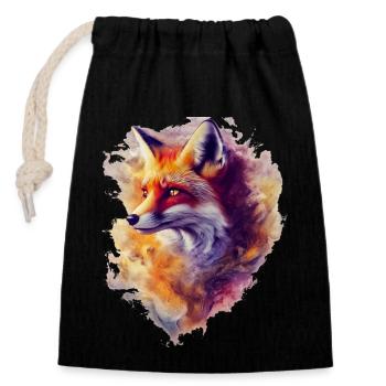 Mystery Fox - Closable cotton gift bag (14x20cm) - black - Front
