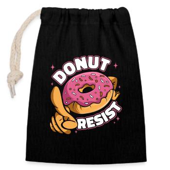 Donut Resist Doughnut Glazed Maker Lover Donut - Verschließbarer Geschenkbeutel aus Baumwolle (14x20cm) - Schwarz - Vorne