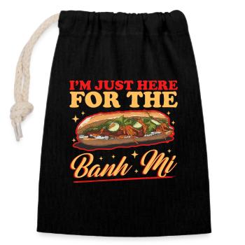 Banh Mi Bánh Mì Sandwiches Geschenk - Verschließbarer Geschenkbeutel aus Baumwolle (14x20cm) - Schwarz - Vorne