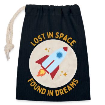 Lost in Space, Found in Dreams - Closable cotton gift bag (14x20cm) - navy - Front