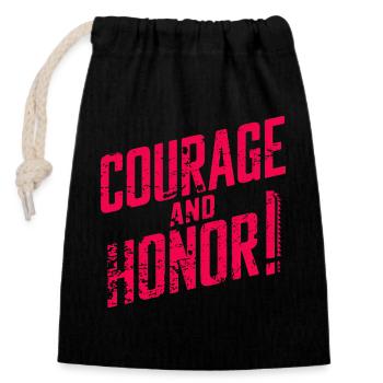 Courage and Honor Epic Marine Code scifi Space. - Closable cotton gift bag (14x20cm) - black - Front