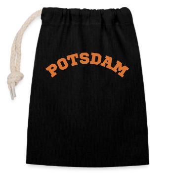 Potsdam - Closable cotton gift bag (14x20cm) - black - Front