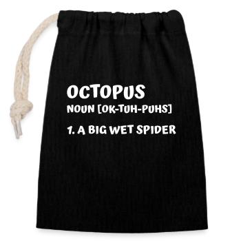 Oktopus Substantiv Definition Octopoda Cephalopoda - Verschließbarer Geschenkbeutel aus Baumwolle (14x20cm) - Schwarz - Vorne