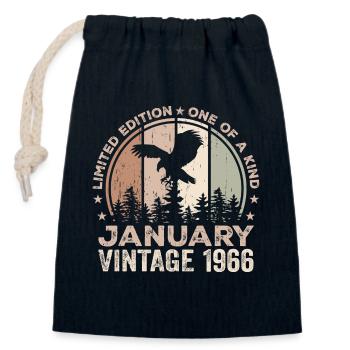 Incomparable since January 1966 58 Anniversary - Closable cotton gift bag (14x20cm) - navy - Front