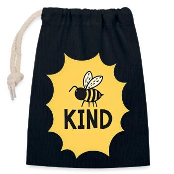 Bee Kind - Closable cotton gift bag (14x20cm) - navy - Front