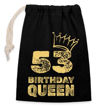 Age 53 - Closable cotton gift bag (14x20cm) - black - Front
