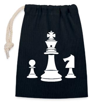 Schachfiguren Skizze - Verschließbarer Geschenkbeutel aus Baumwolle (14x20cm) - Navy - Vorne