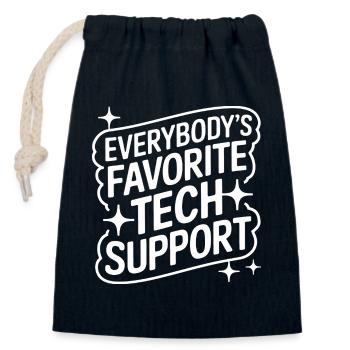 Support technique Informatique - Sac cadeau en coton avec cordon (14 x 20 cm) - bleu marine - Devant
