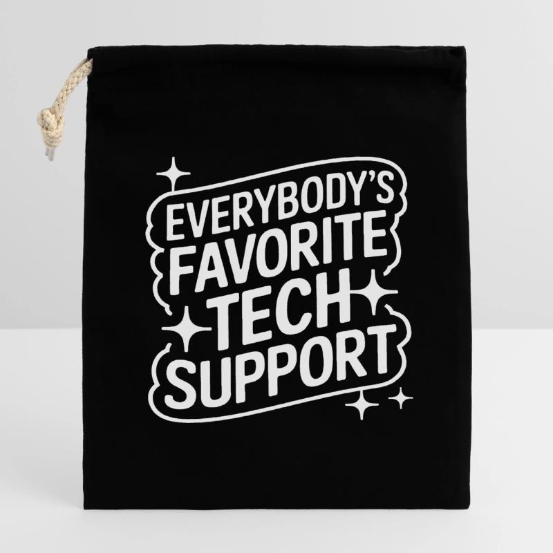 Technischer Support Computerfreak Nerd Verschließbarer Geschenkbeutel aus Baumwolle (14x20cm)