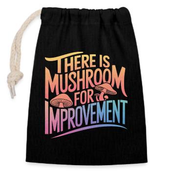 Pilz Pilze Funghi Champignon - Verschließbarer Geschenkbeutel aus Baumwolle (14x20cm) - Schwarz - Vorne