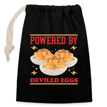 Gefüllte Eier Dressed Deviled Eggs Geschenke - Verschließbarer Geschenkbeutel aus Baumwolle (14x20cm) - Schwarz - Vorne
