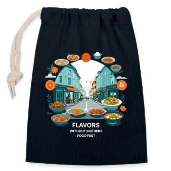 Street Food Festival - Closable cotton gift bag (14x20cm) - navy - Front