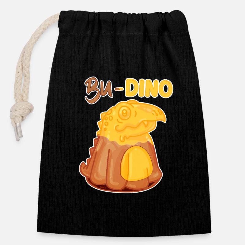 Pudding - Sac cadeau en coton avec cordon (14 x 20 cm) - noir