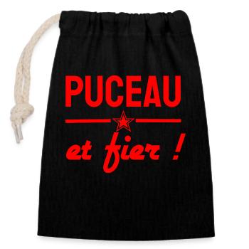 Humour assumé - Sac cadeau en coton avec cordon (14 x 20 cm) - noir - Devant