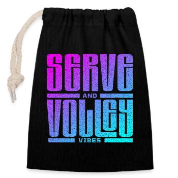 Tennis serve and volley style - Verschließbarer Geschenkbeutel aus Baumwolle (14x20cm) - Schwarz - Vorne