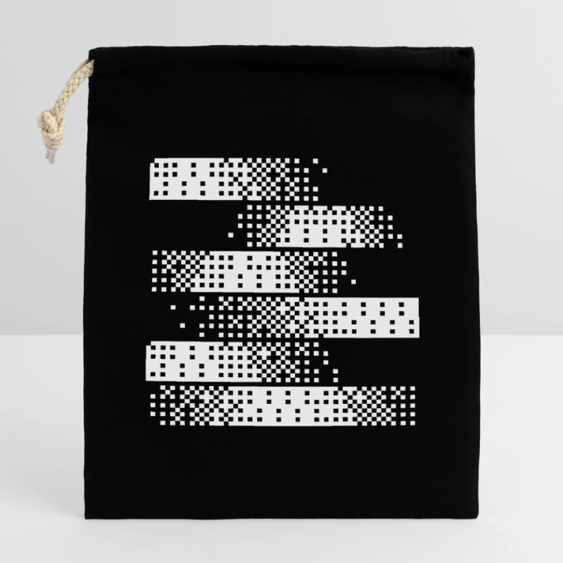 Abstract Digital Pixel Pattern Closable cotton gift bag (14x20cm)