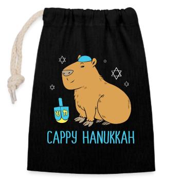 Hanukkah Chanukkah Hanukah - Closable cotton gift bag (14x20cm) - black - Front