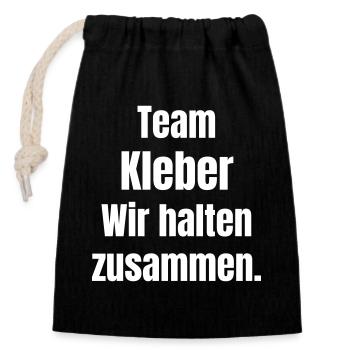 Team Kleber Wir Halten Zusammen auf der Baustelle. - Verschließbarer Geschenkbeutel aus Baumwolle (14x20cm) - Schwarz - Vorne