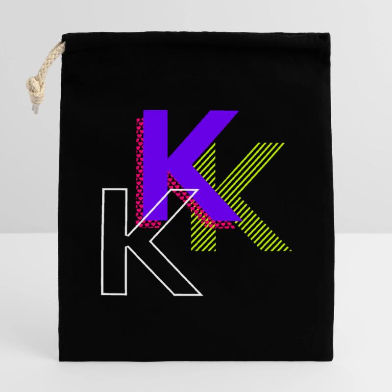 k - Conception de graffitis Sac cadeau en coton avec cordon (14 x 20 cm)