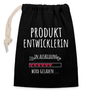Études de développement de produits - Sac cadeau en coton avec cordon (14 x 20 cm) - noir - Devant