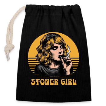 Stoner Girl - Closable cotton gift bag (14x20cm) - black - Front