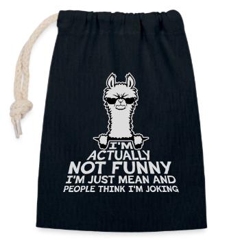 Lama Alpaka Not Funny Just Mean People Think Joke - Verschließbarer Geschenkbeutel aus Baumwolle (14x20cm) - Navy - Vorne