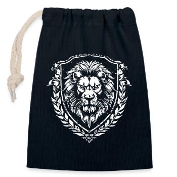 Leo Tribal - Closable cotton gift bag (14x20cm) - navy - Front