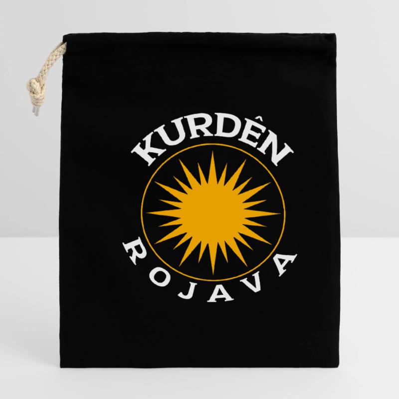 Kurdes Rojava Sac cadeau en coton avec cordon (14 x 20 cm)