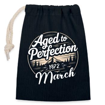Cadeau d’anniversaire mars 1972 - Sac cadeau en coton avec cordon (14 x 20 cm) - bleu marine - Devant
