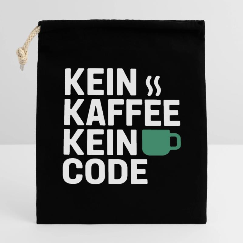 No Coffee No Code Programmeur Informaticien Sac cadeau en coton avec cordon (14 x 20 cm)