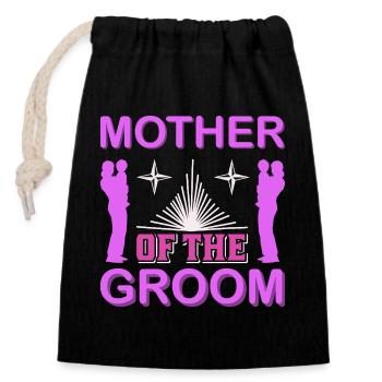 T-shirt cadeau de la mère du marié pour la maman du mariage - Sac cadeau en coton avec cordon (14 x 20 cm) - noir - Devant