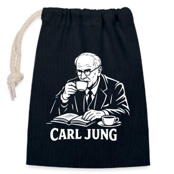 Carl Jung Kaffee-Studien-Tee - Verschließbarer Geschenkbeutel aus Baumwolle (14x20cm) - Navy - Vorne
