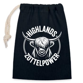Highlandrinder Highlands - Verschließbarer Geschenkbeutel aus Baumwolle (14x20cm) - Navy - Vorne
