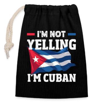 Cuba Pride & Home - Design du drapeau de Cuba - Sac cadeau en coton avec cordon (14 x 20 cm) - noir - Devant