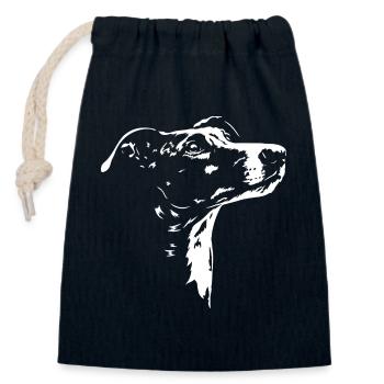 Galgo Español, silhouette Galga Lévriers Wilsigns - Sac cadeau en coton avec cordon (14 x 20 cm) - bleu marine - Devant