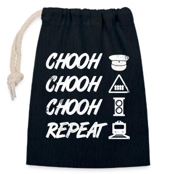 Funny Railroad Worker - Closable cotton gift bag (14x20cm) - navy - Front