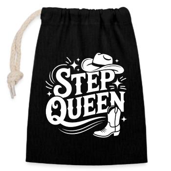 Step Queen Line Dance Western - Closable cotton gift bag (14x20cm) - black - Front