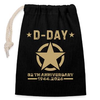 D-Day 82nd Anniversary 1944 2026 Memory - Closable cotton gift bag (14x20cm) - black - Front