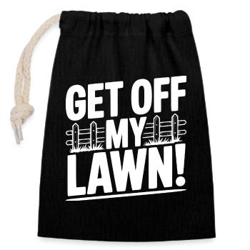 Get Off My Lawn! - Closable cotton gift bag (14x20cm) - black - Front
